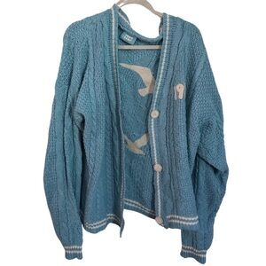 Taylor Swift 1989 Blue and White Cardigan Sweater
